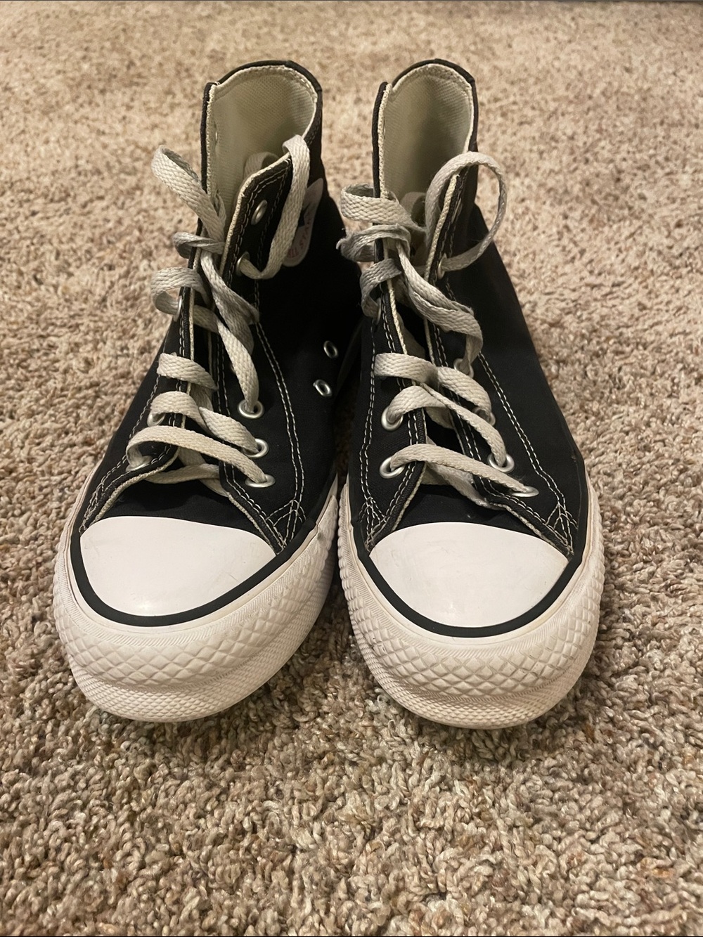 Kids High-Top Converse Sneakers in Black and White